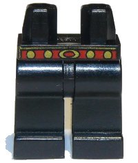 LEGO onderdeel Hips and Legs with Castle Knights Kingdom Red and Gold Belt Pattern 970c00pb0015
