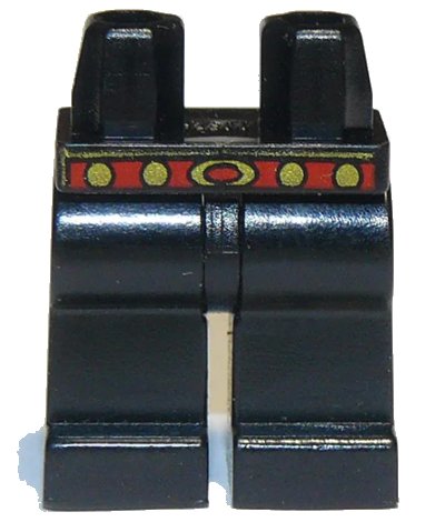 LEGO onderdeel Hips and Legs with Castle Knights Kingdom Red and Gold Belt Pattern (970c00pb0015)