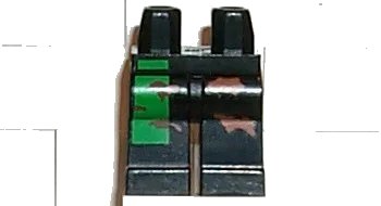 LEGO onderdeel Hips and Legs with Alpha Team Green Stripe and Brown Camouflage Spots Pattern (970c00pb0016)