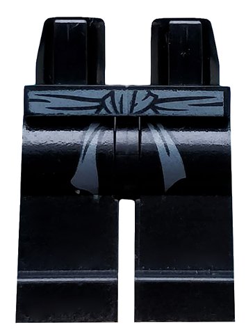 LEGO onderdeel Hips and Legs with Dark Bluish Gray Sash Pattern (970c00pb0095)