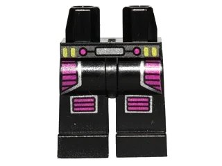LEGO onderdeel Hips and Legs with Dark Pink Leg Protection and Knee Pads, Silver Belt Pattern (970c00pb0116)