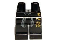 LEGO part Hips and Legs with Gray Sash and Gold Asian Characters Pattern 970c00pb0121