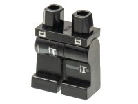 LEGO part Hips and Legs with Dark Bluish Gray Straps and Silver Buckles Pattern (Hawkeye) 970c00pb0173