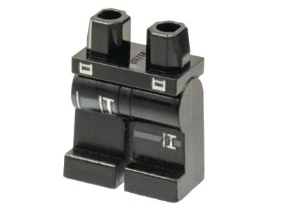 LEGO onderdeel Hips and Legs with Dark Bluish Gray Straps and Silver Buckles Pattern (Hawkeye) (970c00pb0173)
