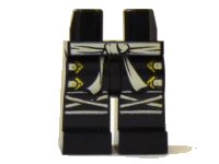 LEGO part Hips and Legs with White Sash, Knee Wrappings, and Straps with Gold Buckles Pattern 970c00pb0219