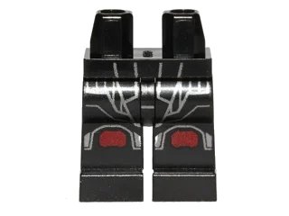 LEGO onderdeel Hips and Legs with SW Sith Trooper Armor with Silver and Dark Red Knee Pads Pattern (970c00pb0229)