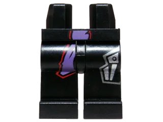 LEGO onderdeel Hips and Legs with Purple Sash and Silver Mechanical Pattern (970c00pb0287)