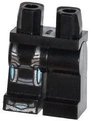 LEGO part Hips and Legs with Silver Prosthetic Bionic Right Leg Pattern 970c00pb0315