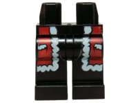 LEGO onderdeel Hips and Legs with Red Santa Robe with White Trim and Pockets Pattern 970c00pb0326