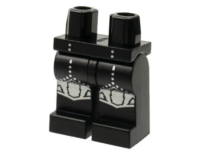 LEGO onderdeel Hips and Legs with Silver Studs and Knee Plates Pattern (970c00pb0335)