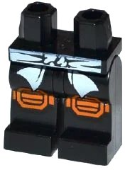LEGO part Hips and Legs with White Sash and Medium Nougat Knee Pads Pattern 970c00pb0379