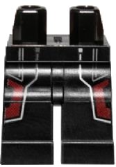 LEGO part Hips and Legs with Silver and Dark Red Coattails Outline Pattern (Ant-Man) 970c00pb0406