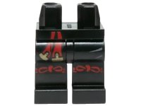 LEGO part Hips and Legs with Red and Gold Sash and Red Knotted Knee Straps Pattern 970c00pb0424