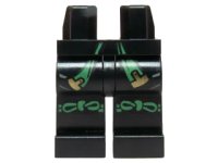 LEGO part Hips and Legs with Green and Gold Sash and Green Knotted Knee Straps Pattern 970c00pb0429