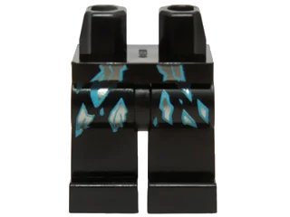 LEGO onderdeel Hips and Legs with Dark Azure and Silver Shards Pattern (970c00pb0443)