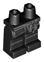 LEGO part Hips and Legs with Black and Light Bluish Gray Sash and Knee Stripes Pattern 970c00pb0468