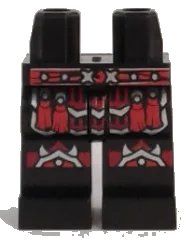 LEGO onderdeel Hips and Legs with Red Studded Belt, Tassels and Armor Pattern (970c00pb0579)