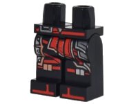LEGO onderdeel Hips and Legs with Red Sash, Armor, Red Knee Straps and Red Zoris Pattern 970c00pb0632