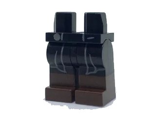 LEGO onderdeel Hips and Legs with Silver Button, Light Bluish Gray Long Coattail Outlines and Dark Brown Boots Pattern (970c00pb0671)