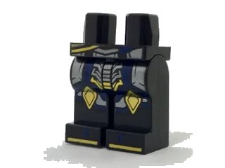 LEGO onderdeel Hips and Legs with Silver and Dark Blue Armor, Gold Knee and Toe Armor Pattern (970c00pb0678)