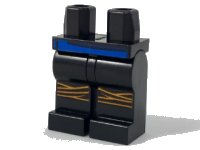 LEGO part Hips and Legs with Blue Belt and Orange Knee Wrappings Pattern 970c00pb0709