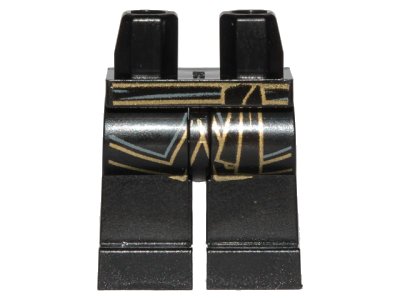 LEGO onderdeel Hips and Legs with Robe Tails with Gray and Gold Trim Pattern (970c00pb0787)