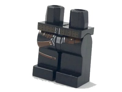 LEGO onderdeel Hips and Legs with Dark Brown Belt and Reddish Brown Holster Belt Pattern (970c00pb0826)