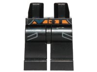 LEGO part Hips and Legs with Pockets and Orange Belt Pattern 970c00pb0884
