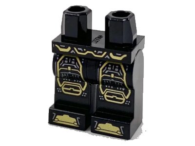 LEGO onderdeel Hips and Legs with Armor with Gold and Silver Outlines Pattern (970c00pb0948)
