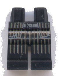 LEGO onderdeel Hips and Legs with White and Brown Striped Robe Pattern 970c00pb0989