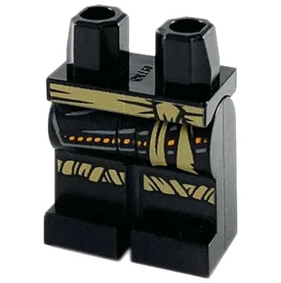 LEGO onderdeel Hips and Legs with Dark Tan Sash and Knee Wrappings Pattern (970c00pb1062)