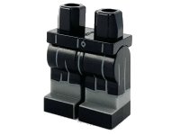 LEGO part Hips and Legs with Robe End, Dark Bluish Gray Gathers and Pants and Black Shoes Pattern 970c00pb1128