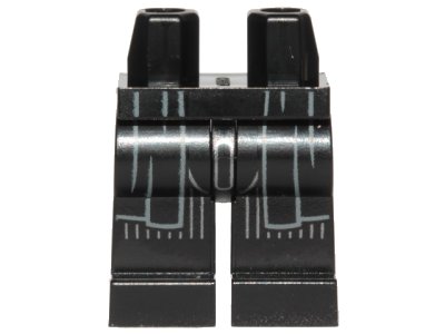 LEGO onderdeel Hips and Legs with Light Bluish Gray Robe End Outlines and Silver Vertical Stripes Pattern (970c00pb1144)