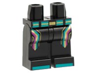 LEGO onderdeel Hips and Legs with Dark Turquoise and Gold Belt, Magenta, Gold, and Dark Turquoise Stripes, Dark Turquoise Toes Pattern 970c00pb1233