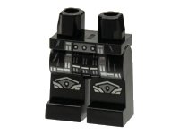 LEGO part Hips and Legs with Armor Coattails, Silver and Pearl Dark Gray Knee Pads and Trim Pattern 970c00pb1393