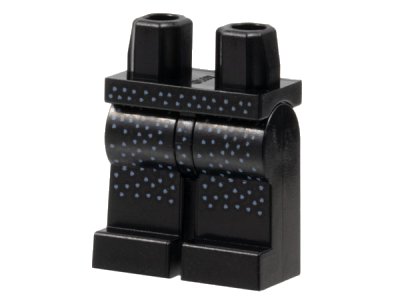 LEGO part Hips and Legs with Bright Light Blue Speckles Pattern (970c00pb1434)
