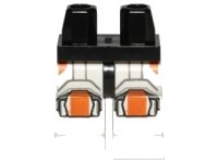 LEGO part Hips and White Legs with SW Republic Trooper Armor with Orange Knee Pads Pattern 970c01pb17