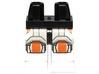 LEGO onderdeel Hips and White Legs with SW Republic Trooper Armor with Orange Knee Pads Pattern (970c01pb17)