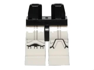 LEGO onderdeel Hips and White Legs with SW Stormtrooper Black and Gray Markings Pattern (970c01pb32)