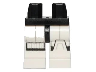 LEGO onderdeel Hips and White Legs with SW Stormtrooper Black and Gray Markings Pattern (Rebels Cartoon Style) (970c01pb35)