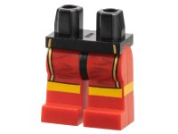 LEGO part Hips and Red Legs with Boxing Trunks with Gold Piping Pattern 970c05pb03