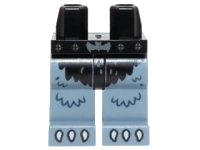 LEGO part Hips and Sand Blue Legs with Black Loincloth, Bat Buckle and White Claws Pattern 970c55pb07
