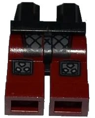 LEGO part Hips and Dark Red Legs with Samurai Armor and Knee Pads Pattern 970c59pb02