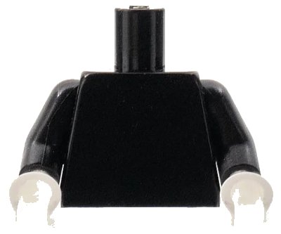 LEGO onderdeel Torso Plain / Black Arms / White Hands (973c042)