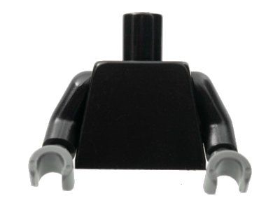 LEGO part Torso Plain / Black Arms / Dark Bluish Gray Hands (973c045)