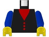 LEGO onderdeel Torso Red V-Neck and Buttons Pattern / Blue Arms / Yellow Hands 973p17c02