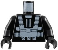 LEGO part Torso Space White Harness and Chest Panel with Rivets Pattern (Blacktron I) / Black Arms / Black Hands 973p52c01