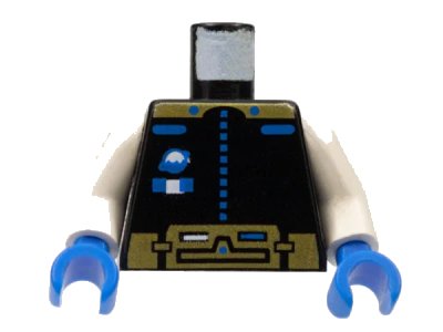 LEGO onderdeel Torso Space Ice Planet Gold Pattern / White Arms / Blue Hands (973p61c01)