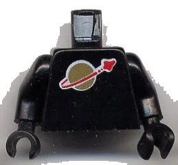 LEGO onderdeel Torso Space Classic Moon Pattern / Black Arms / Black Hands (973p90c03)