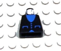 LEGO onderdeel Torso Town Blue V-Neck, Pockets and Buttons Pattern 973pb0069